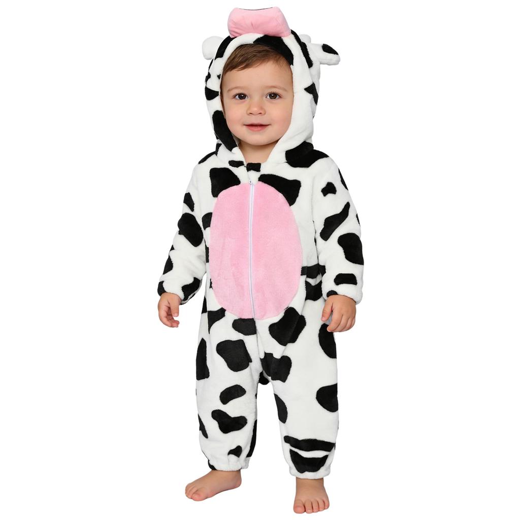 Unisex Toddler Animal Jumpsuit: Complete 3D Tail Costume with Hood, Zip-Up Long Sleeve for Theme Party & Home Play