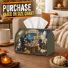 1pc Vintage Whimsical Night Tissue Box - Dog Tea Party Lantern Napkin Storage Box, Fits Rolls and Facial Tissues, Multi-use Organizer for Cozy Hallowe