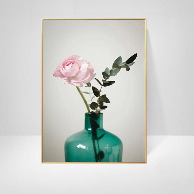 Pink Peony Flowers Paintings Posters Nordic Home Decor Oil Painting Posters And Prints Living Room Home Decor Canvas Wall Art