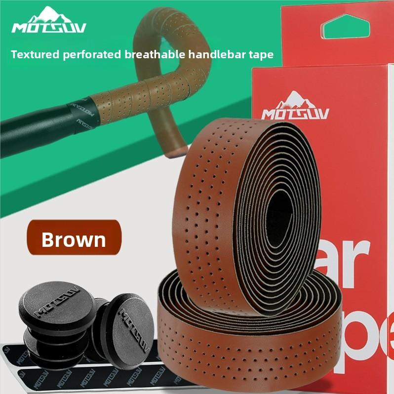 Durable Rubber Bike Handlebar Tape, Perforated Breathable Non-Slip Wear Resistant Bar Strap for Road Bike Outdoor Cycling