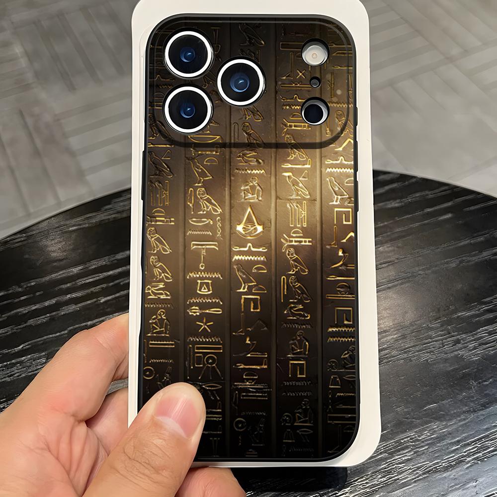 Ancient Egyptian Hieroglyphic Phone Case For IPhone 17 Pro Max 16 15 14 Pro Max 13 11 X Xs Xr 8 7Plus Silicone Cover