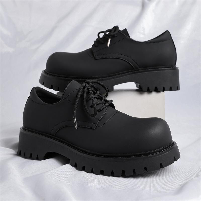 

3192 бежевые туфли дерби повседневные увеличивающие рост платформа туфли с большой головой модные универсальные для通勤 мужская обувь 44-Size is too large