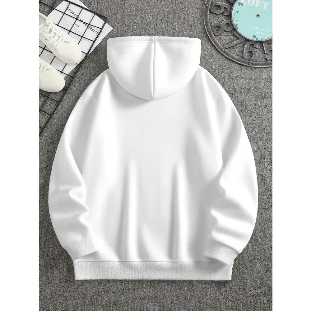 Dark Thorn Print Hooded Sweatshirt Set Drawstring Sweatpants Two Piece Set Loose Casual Sports Style Trendy Men's Clothing