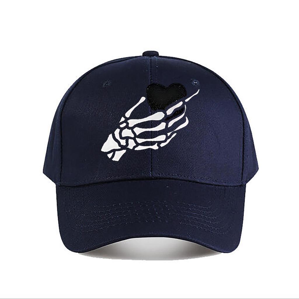 Metal Skeleton Hand Heart Wall Decor Baseball Cap Fashion Unisex Sunhat Womens Outdoor Sports Snapback Cap