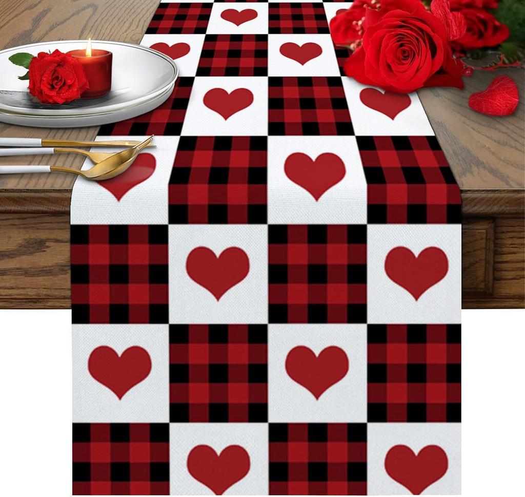 Desktop Ornaments Love Table Flag Tablecloth 33*183cm Table Runner For Festive Atmosphere Event Decoration Valentine's Day Party