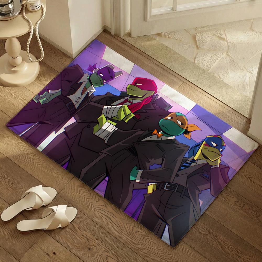 Anime N-Ninja Turtles Floor Mat Thickened Soft Flannel Mat Non-Slip Absorbent for Living Room Home Decor