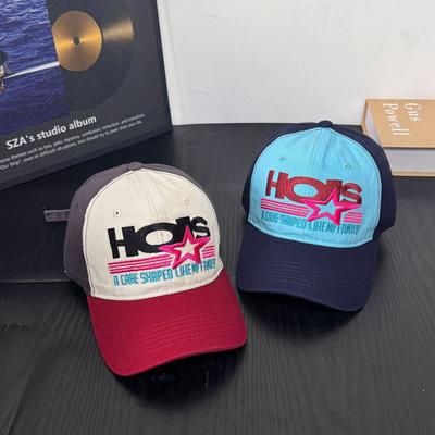 Korean Style Embroidered Streetwear Baseball Cap With Letters, Comfortable, Breathable, Adjustable, Cotton, For Shopping