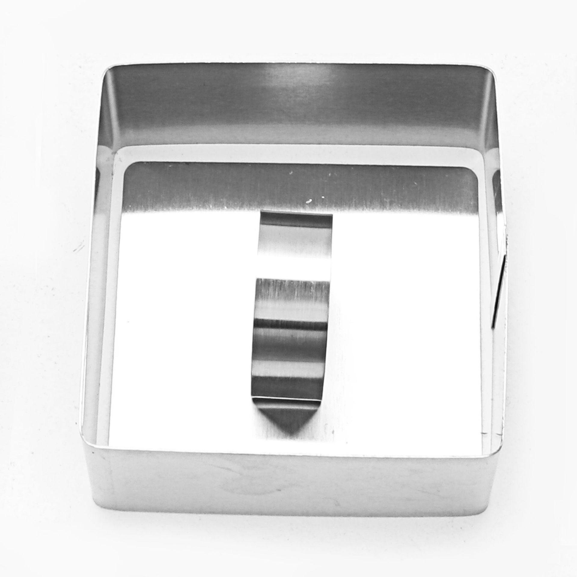 Stainless Steel Square & Heart-Shaped Cheesecake & Mousse Ring Cookie Cutter Set