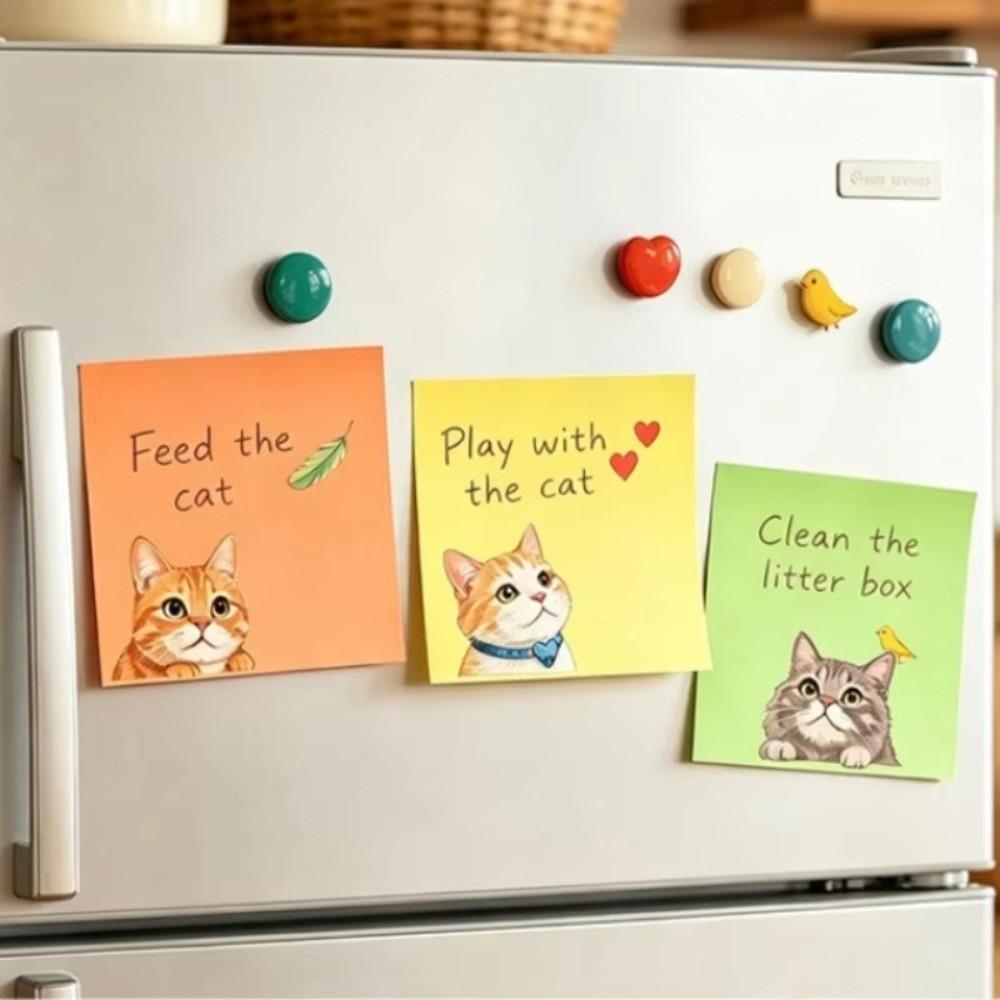 9pcs Set Macaron Style Animal Memo Pads Sticky Backing Small Notepads Office Use
