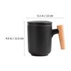 1Set Tea Separation Cup Wooden Handle Delicate Practical Office Travel Workout Gift Tea Water Bottle Ceramic Cup