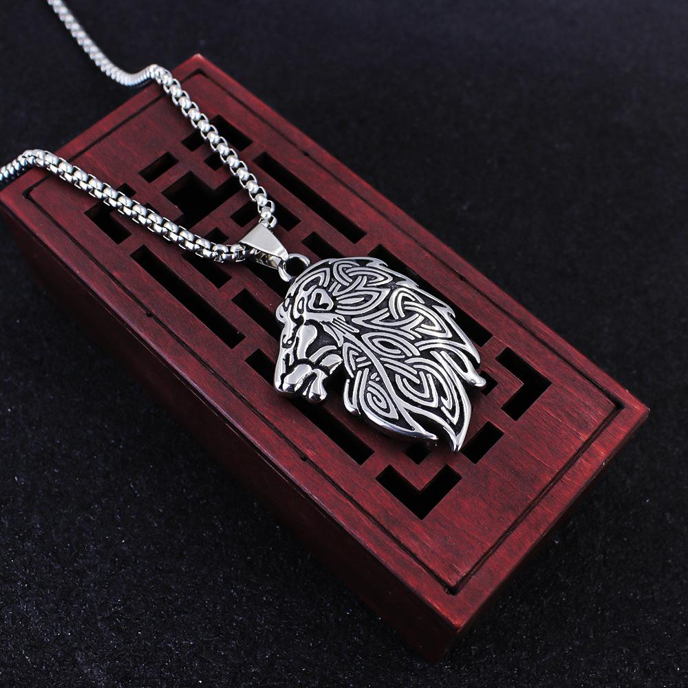 Necklace Retro Male Lion Head Domineering Hip Hop Literary Style Men's Pendant