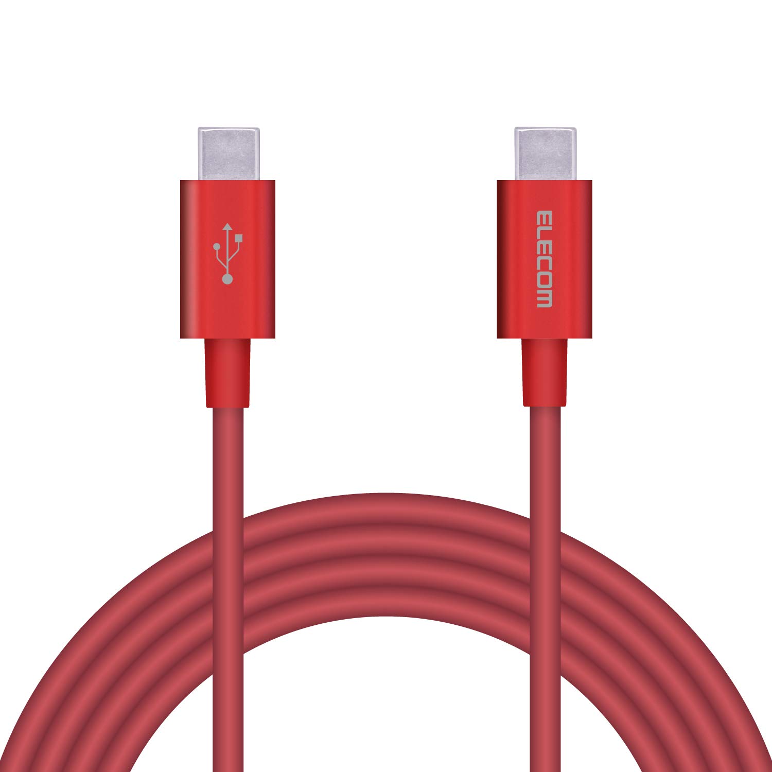 

Elecom USB-кабель, совместимый с TypeC-TypeC PowerDelivery, зарядка с сертифицированным долговечным продуктом, проверено на совместимость с iPhone 16 [быстрая сила тока 3A] красный