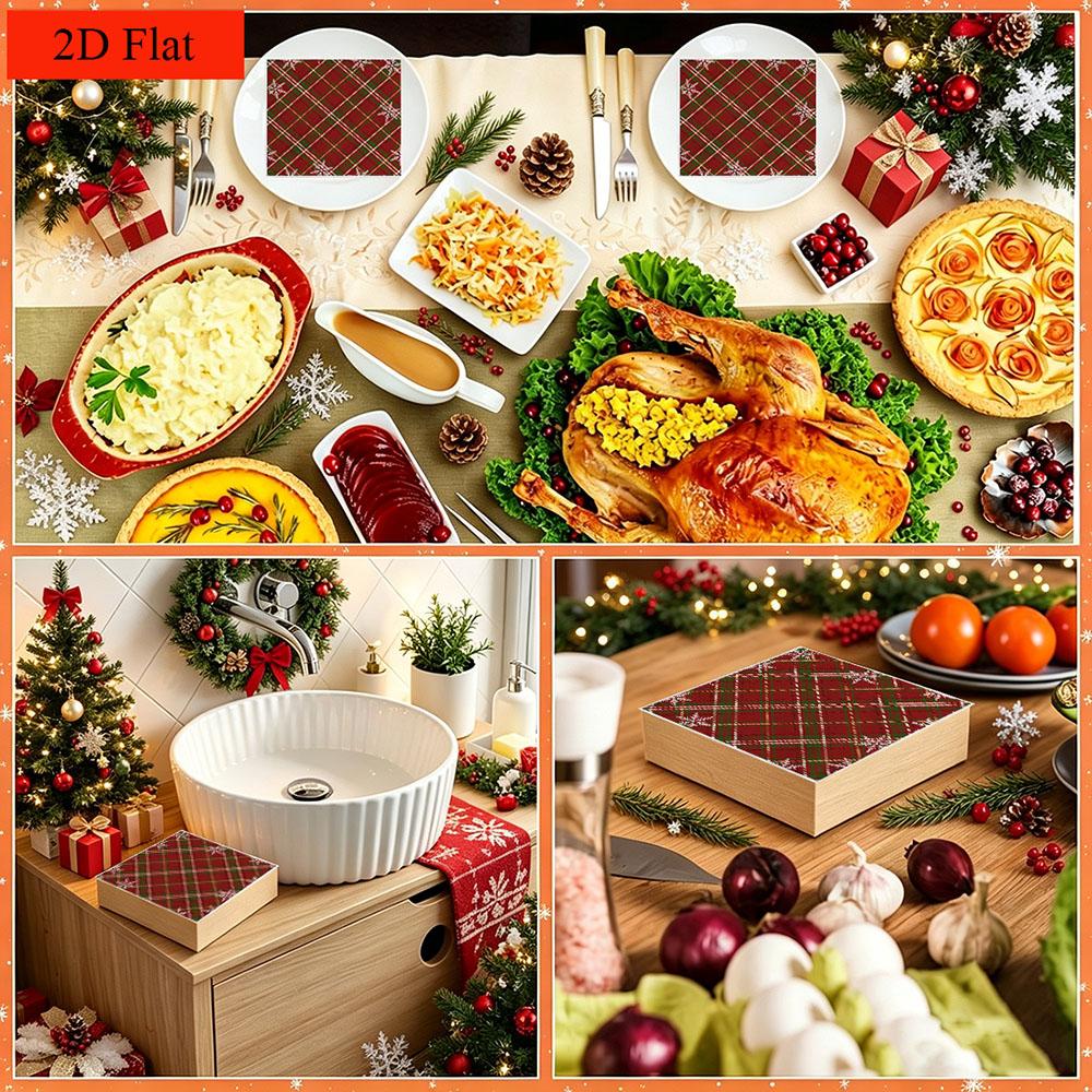 20pcs Disposable Napkins with Snowflake Pattern Print for Wedding,Parties,and Daily Use for Thanksgiving Fall Christmas Table Decoration