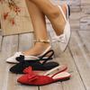 Fashion Women Sandals Pointed Toe White Sandals Women Sweet Bowknot Daily Shoes Ladies 2025 Summer Comfortable Flat Heels Shoes Women