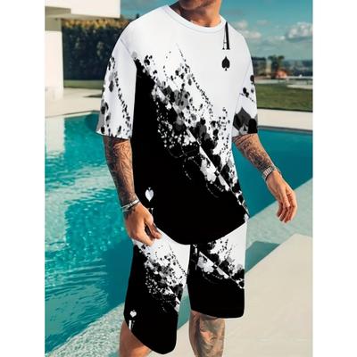 Men's  Casual Crew Neck Short Sleeve T-shirt And Shorts Set for Summer, Men's Clothing