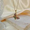 OPK Multicolor Butterfly Clavicle Chain Fashion Stainless Steel Necklace Girl