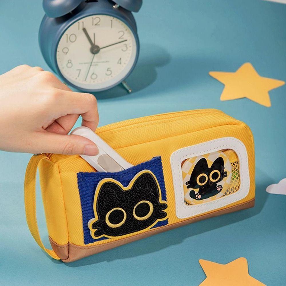 Large Capacity Cat Pencil Case Desk Organizer Cat Pencil Bag Kawaii Stationery Bag  Learning