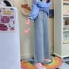 Vintage Woman Jeans Winter Embroidery Pants Baggy Jeans Women