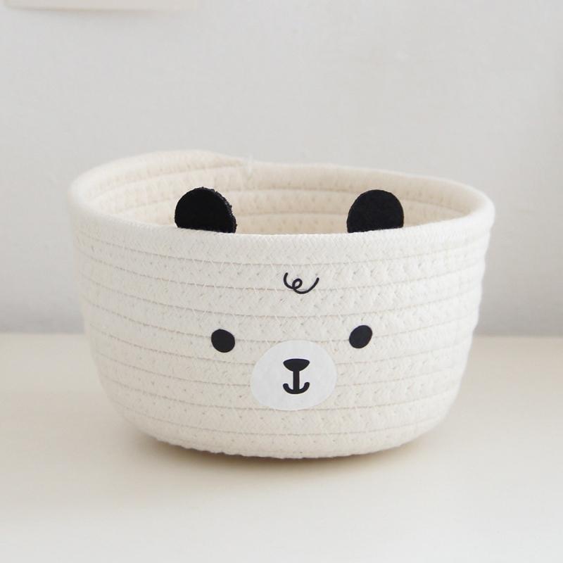Soft Handwoven Sturdy Cotton Rope Basket Home Accessory for Keeping Small Items Neat and Accessible Home Organization