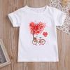 Kawaii Heart Balloon Cartoon Printed Summer Children's Fashion Cute Polyester Comfortable Top