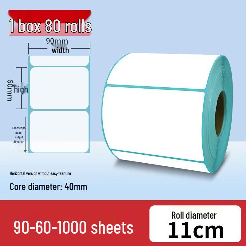 Durable Thermal Adhesive Paper for Barcode Labels: Wear-Resistant, Waterproof, Tearproof – Ideal for Delivery, Supermarket, and Cash Register Use.