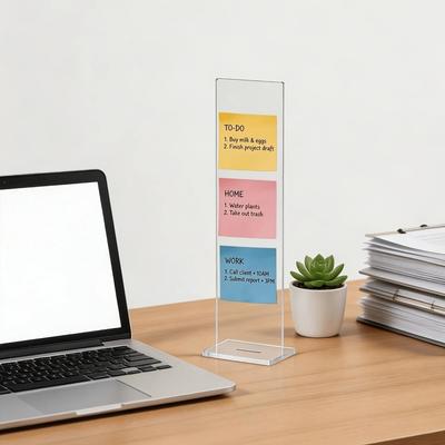 Detachable Memo Message Board Acrylic Desktop Reminder Board Sticky Note Holder Stand  Home Office