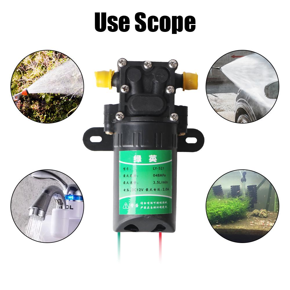 Agricultural Electric Water Pump Durable 3.5L/min Water Spray Car Wash Micro High Pressure Diaphragm DC12V Sprayer Accessories