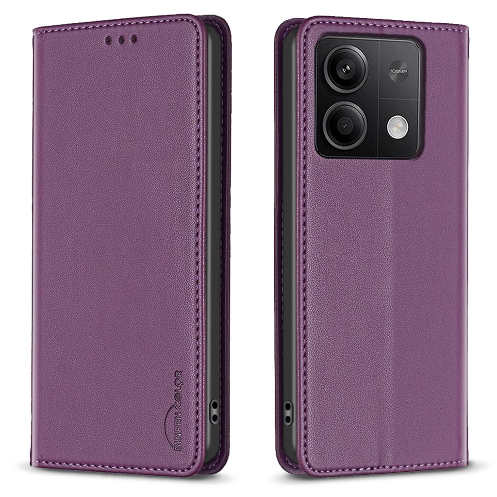 BINFEN COLOR BF18 For Xiaomi Redmi Note 13 5G Leather Cover Magnetic Closure Flip Phone Case