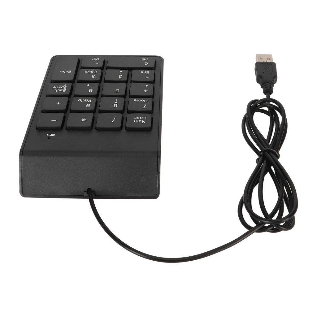 Wired Number Pad Black USB Connection 18 Keys Quiet Plug and Play Smoothing Numeric Keypad for Bank