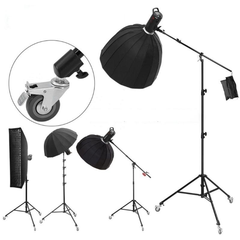 Heavy Duty Rolling Light Stand with Swiveling Casters 360 Degree Rotating for Photographers and Video Production Teams
