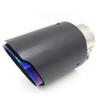 Car Universal 63-89mm Blue Burnt Steel End Carbon Fiber Exhaust Muffler Tip Pipe