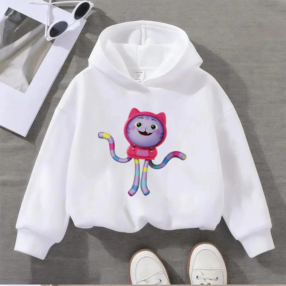 Hoodies Sweatshirts Kids Unisex Cute Cartoon Cat Pattern Children's Sweatshirt Long Sleeve Hooded Jumper Fashion Casual Top