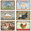 Family Butchers Tin Signs Beef Cuts Duck Eggs Wool Vintage Metal Plaque Farmhouse Farm Shop Wall Decor Cow Pig Poster YI-120