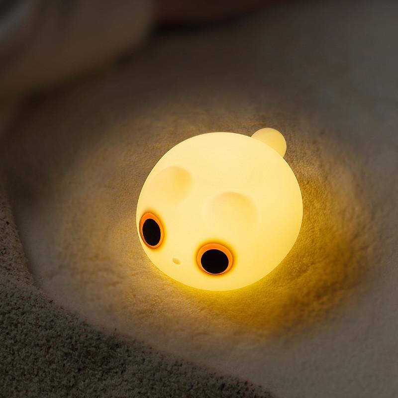 Pat Silicone Small Night Light Bedroom Sleeping Woman Birthday Gift Usb Charging