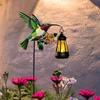 Neue Solar-Kolibri-Laterne Schmiedeeisen-Einsatz Vogel Gartenornamente, Außengartendekorationen, Kunsthandwerk Rasenlichter