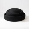 New 100% Wool Beret Women Winter Hat Felt Fedora Fascinator Hats Wedding Party Pillbox Stewardess Church Hat Elegant Cap Female