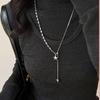 Graduation Gift Jewelry for Women Silver Asymmetrical Star Pendant Adjustable Snake Chain Dainty Necklace