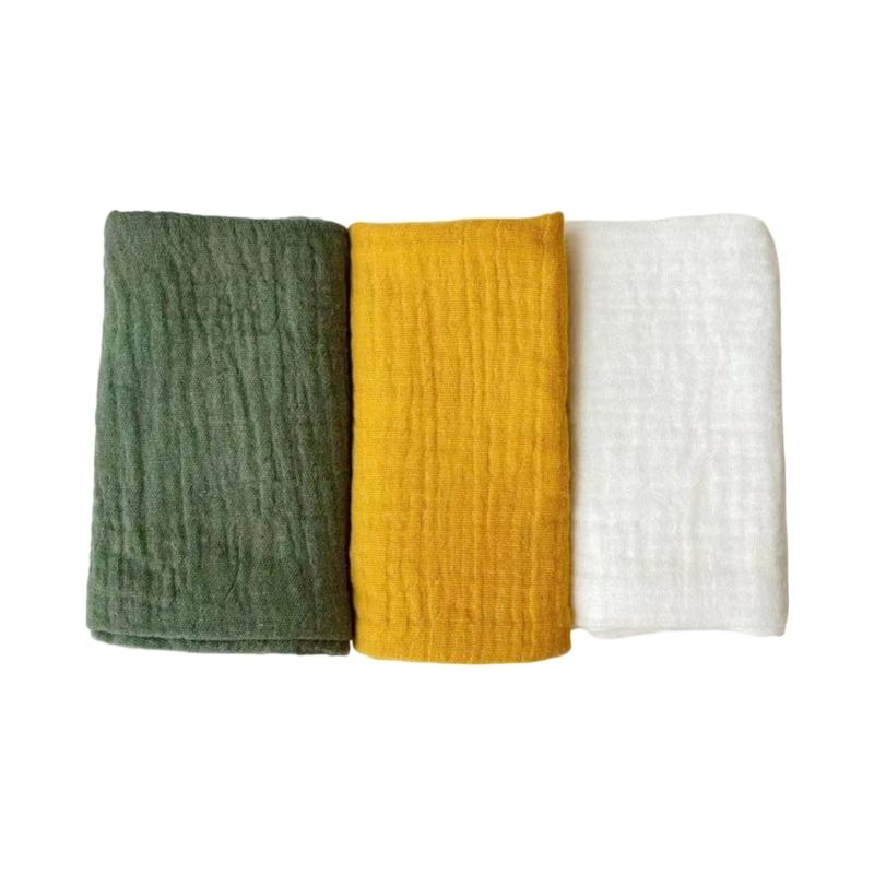 

Thick 4 Layer Face Towel Soft Absorbent Baby Square Towel Comfortable Washcloths for Newborns 3pcs Set 25x25cm
