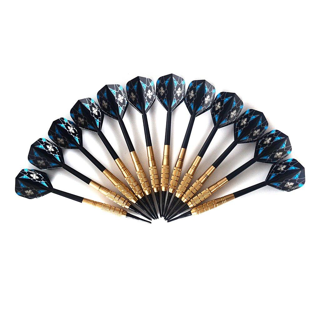 CUESOUL Practice Brass Soft Tip Darts, 12 Pcs (16g Each)