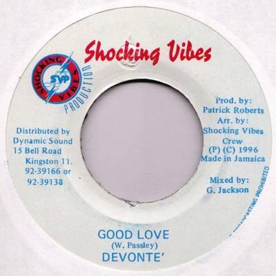 

7inch Record DEVONTE - Good Love NONE Shocking Vibes Jamaica Reggae, Ska & Dub Used