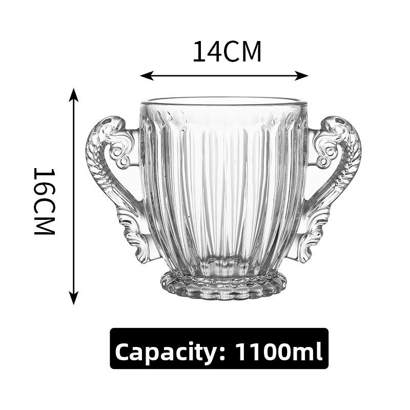 Large Capacity Glass Ice Bucket, Creative Red Wine and Beer Insulated Bucket, Household European Style Chilled Champagne Bucket