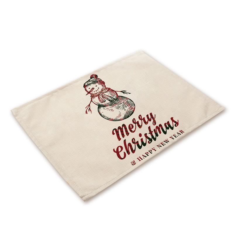 Western Style Stain-Proof Linen Placemat - Heat-Insulating and Decorative Christmas Table Mat