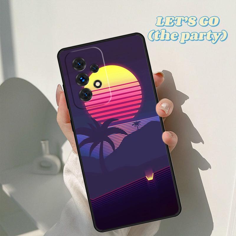 80s Retrowave Neon Palms Tree phone case For Samsung Galaxy A42 A31 A40 A51 A71 A32 A80 A52 A72 A73 A21S A50 A70 A11 A12