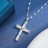 Gold Retro Zircon Cross Pendant Necklace - European & American Niche Design in Titanium Steel