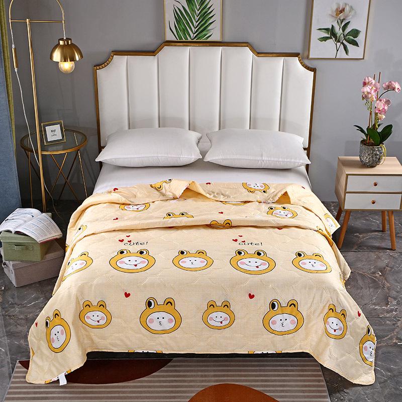 Summer Cool Gift Quilt Set: Washable Cotton Comforter & Thin Quilt