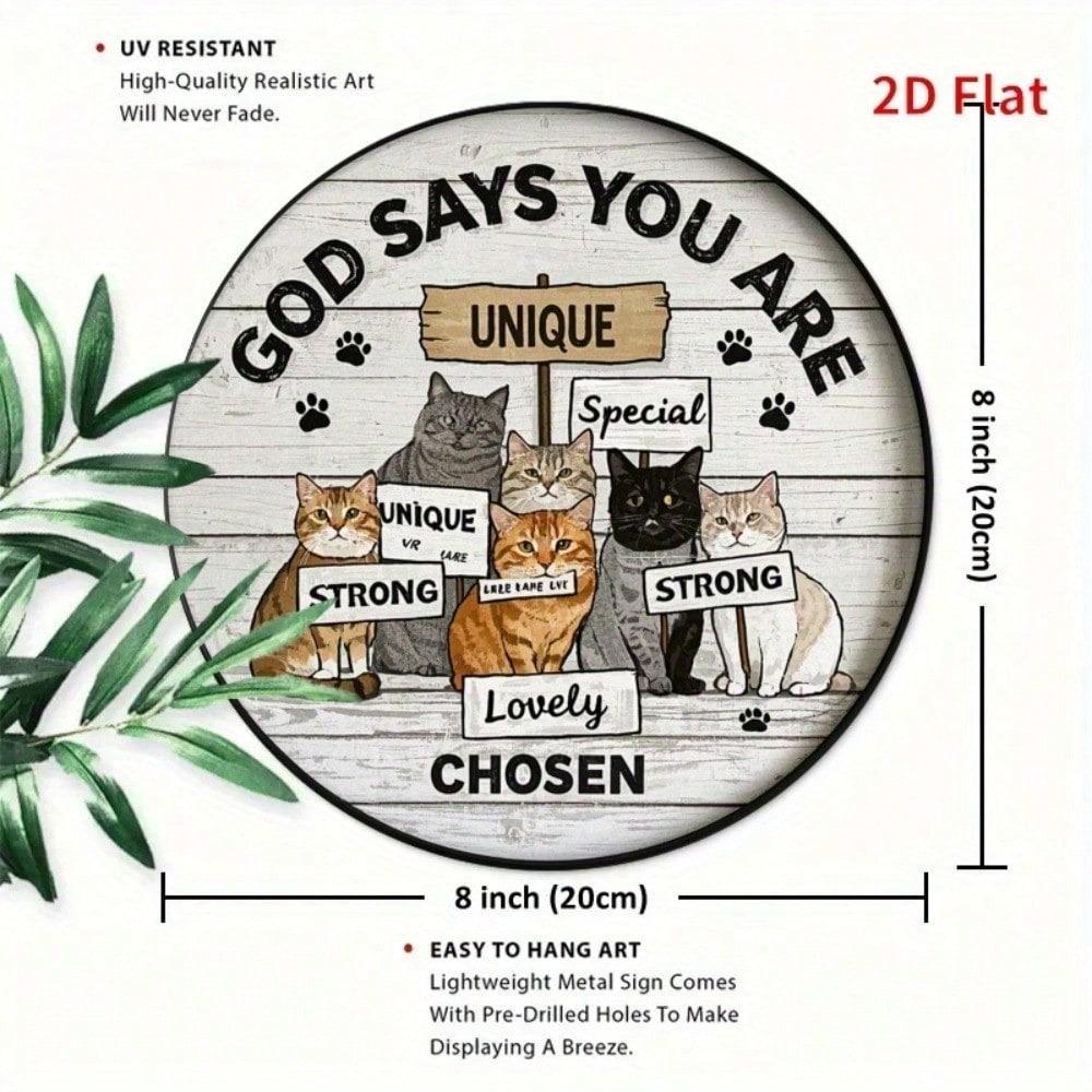 Vintage Cat Metal Sign 8x8 Inch Cute Pet Wall Decor For Home Cafe Bar Garden Yard