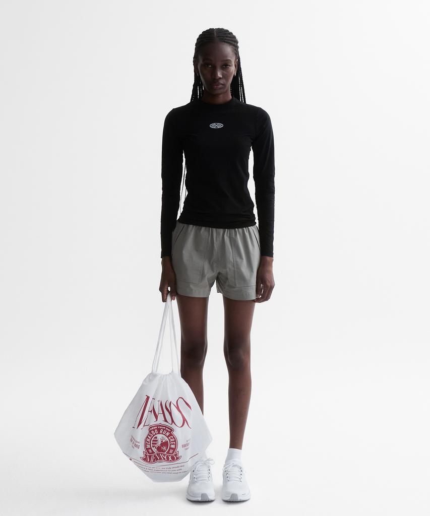 Minasu Venode Small Track Logo Active Long Tshirts_Black (Tight Fit)