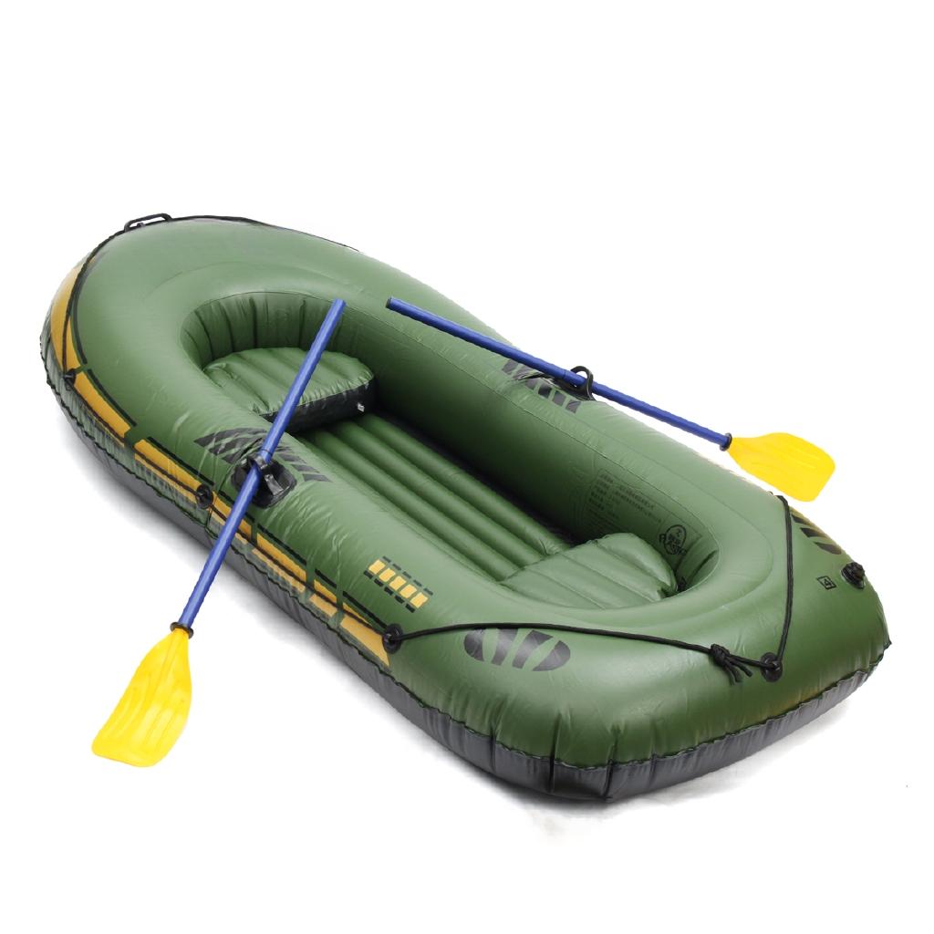 Nueva Lancha Inflable de Remo para 3 Personas con Capacidad de Carga, Duradera, de Goma PVC, Set de Bote de Pesca con Remos, Bomba y Otros Accesorios, 249x127cm