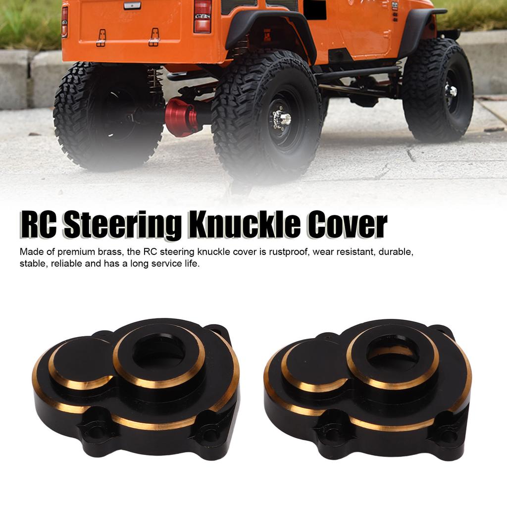 2pcs RC Steering Knuckle Cover Brass Black Remote Control Accessories for RGT EX86190 LC76 1/10 RC Crawler