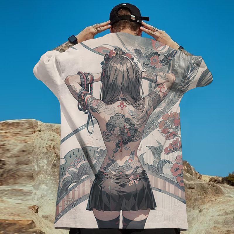 Pánské tričko Beauty Print Tričko s krátkým rukávem Pro muže Street Hip Hop Unisex Oblečení Volné Tričko nadměrné velikosti Top Nové Trička